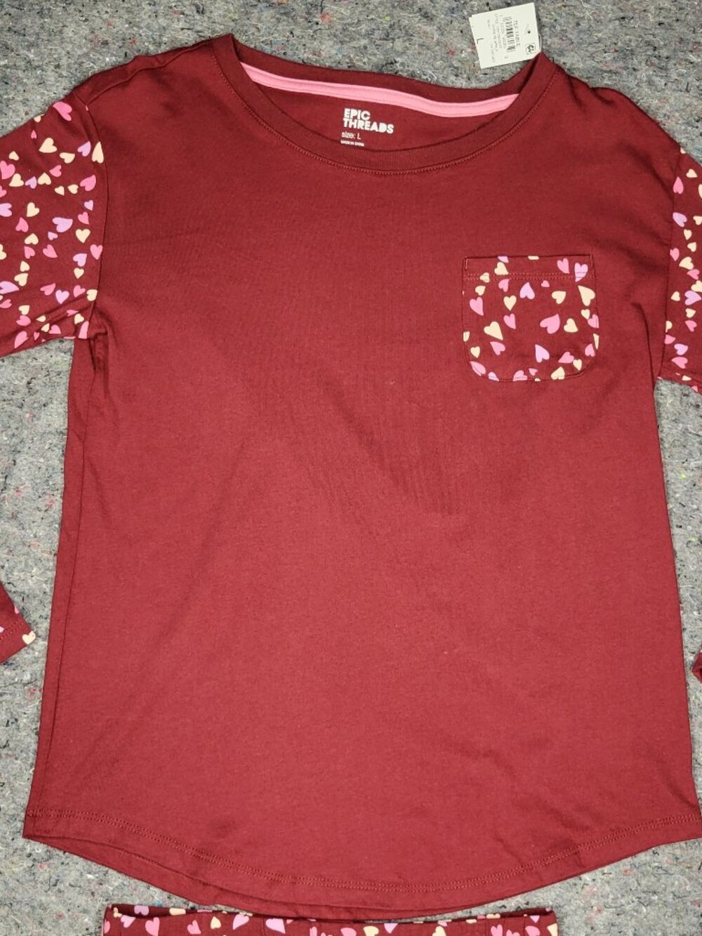 Girls pant set, Epic Threads, size large, burgundy,  new with tags